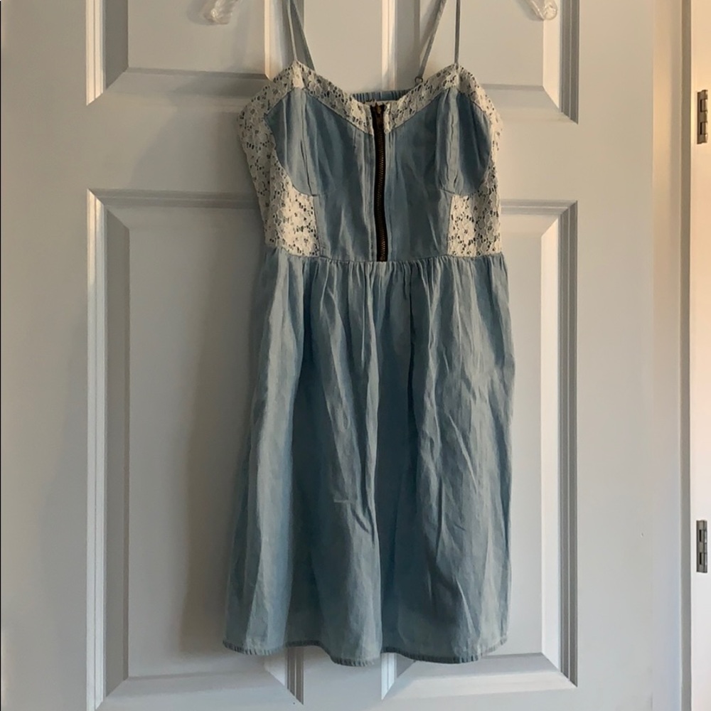blue denim looking dress